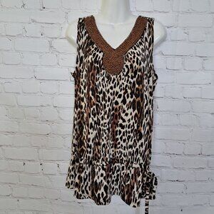 Sioni Leopard Print Blouse Size Medium
